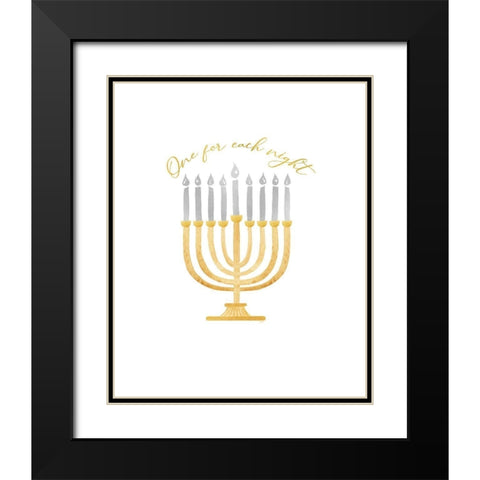 Hanukkah Lights portrait II-One for Each Night Black Modern Wood Framed Art Print with Double Matting by Reed, Tara