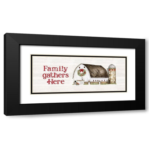 Christmas Barn panel IV Black Modern Wood Framed Art Print with Double Matting by Reed, Tara