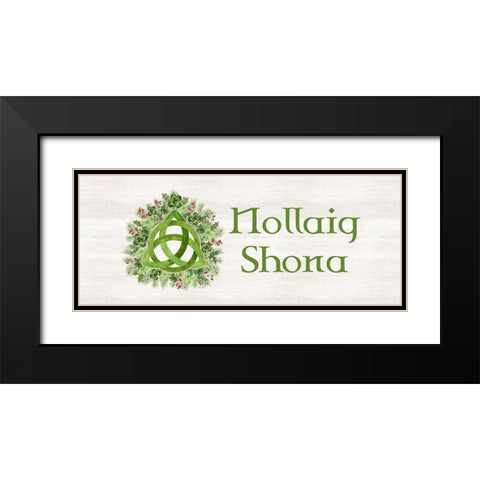 Irish Christmas panel I-Celtic Knot Black Modern Wood Framed Art Print with Double Matting by Reed, Tara