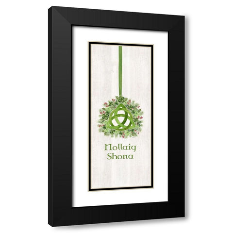Irish Christmas vertical I-Celtic Knot Black Modern Wood Framed Art Print with Double Matting by Reed, Tara