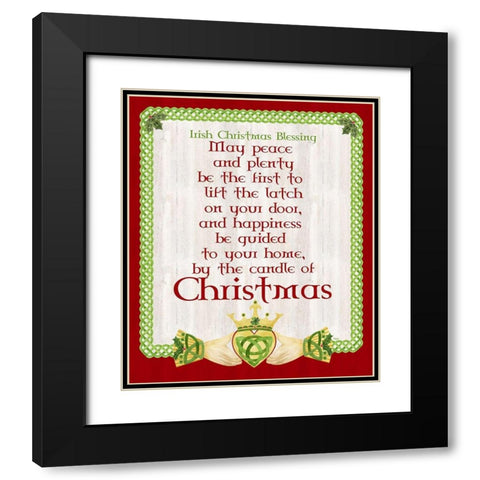 Irish Christmas portrait II-Christmas Blessing Black Modern Wood Framed Art Print with Double Matting by Reed, Tara