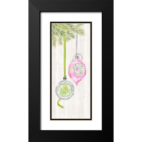 Vintage Christmas vertical III Black Modern Wood Framed Art Print with Double Matting by Reed, Tara