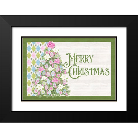 Vintage Christmas landscape II-Merry Christmas Black Modern Wood Framed Art Print with Double Matting by Reed, Tara