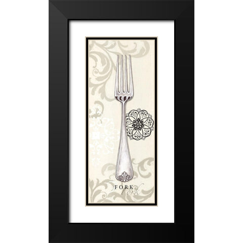 Fork Black Modern Wood Framed Art Print with Double Matting by Coulter, Cynthia