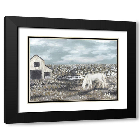 Black Creek Stable Black Modern Wood Framed Art Print with Double Matting by Bryan, Kathleen