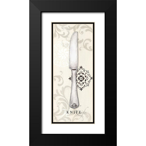 Knife Black Modern Wood Framed Art Print with Double Matting by Coulter, Cynthia