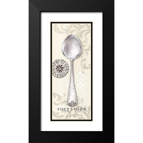 Soup Spoon Black Modern Wood Framed Art Print with Double Matting by Coulter, Cynthia
