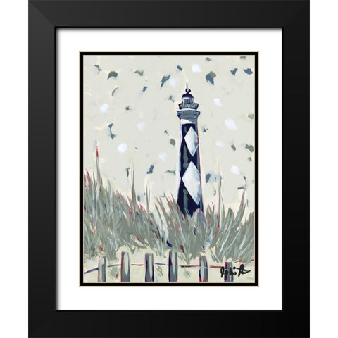 Pop Lighthouse I Black Modern Wood Framed Art Print with Double Matting by Augustine, Jodi
