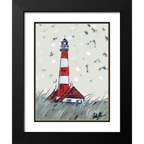 Pop Lighthouse II Black Modern Wood Framed Art Print with Double Matting by Augustine, Jodi