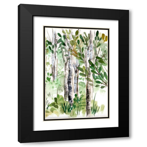 Birch Forest II Black Modern Wood Framed Art Print with Double Matting by Chapman, Marcy