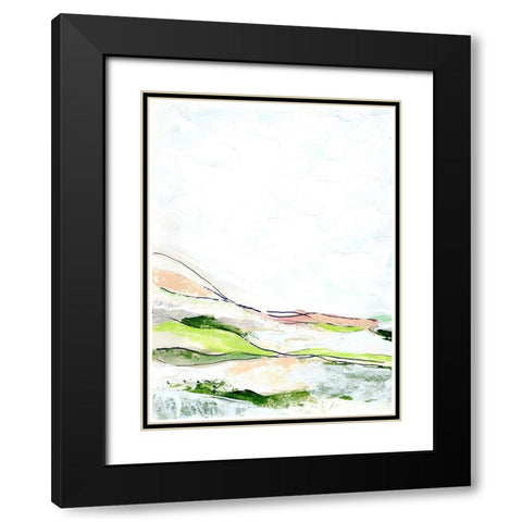 Minimal Landscape green I Black Modern Wood Framed Art Print with Double Matting by Chapman, Marcy