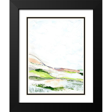Minimal Landscape green I Black Modern Wood Framed Art Print with Double Matting by Chapman, Marcy
