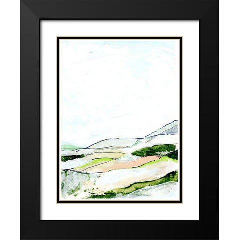 Minimal Landscape green II Black Modern Wood Framed Art Print with Double Matting by Chapman, Marcy