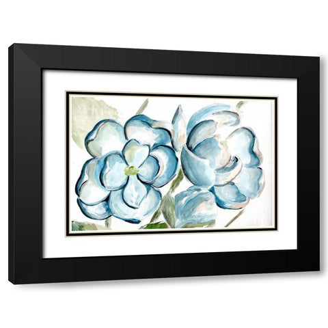 Morning Magnolias Black Modern Wood Framed Art Print with Double Matting by Chapman, Marcy