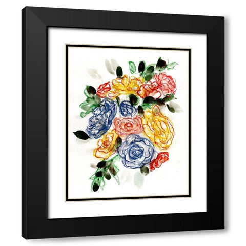 Chalky Blue And Yellow II Black Modern Wood Framed Art Print with Double Matting by Chapman, Marcy