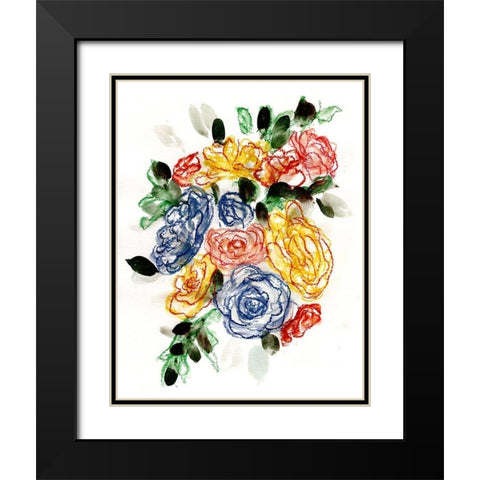 Chalky Blue And Yellow II Black Modern Wood Framed Art Print with Double Matting by Chapman, Marcy