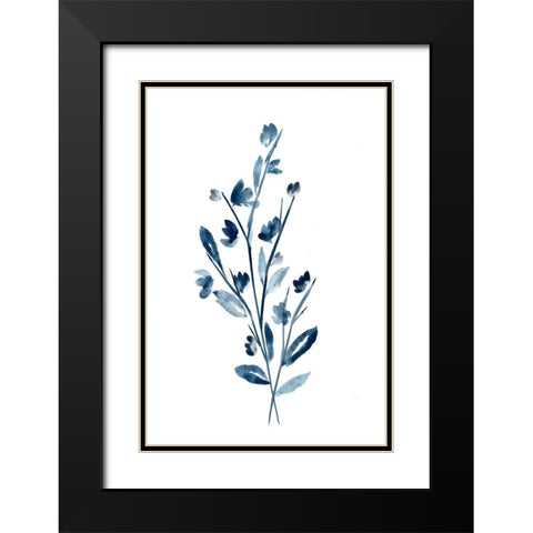 Farmhouse Blossom Branches blue Black Modern Wood Framed Art Print with Double Matting by Chapman, Marcy