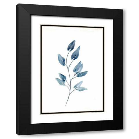 Farmhouse Leaves blue II Black Modern Wood Framed Art Print with Double Matting by Chapman, Marcy