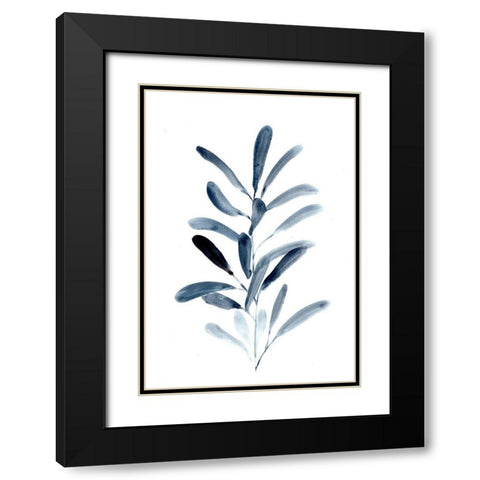 Farmhouse Leaves blue III Black Modern Wood Framed Art Print with Double Matting by Chapman, Marcy