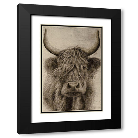 Highland rustic portrait Black Modern Wood Framed Art Print with Double Matting by Cusson, Marie Elaine