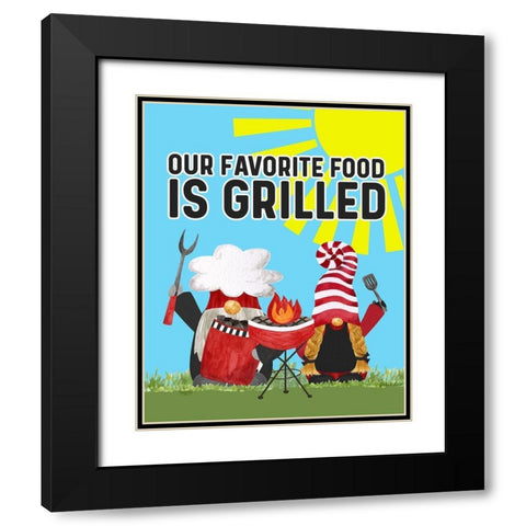 Gnome Grill Masters sentiment portrait I-Favorite Black Modern Wood Framed Art Print with Double Matting by Reed, Tara