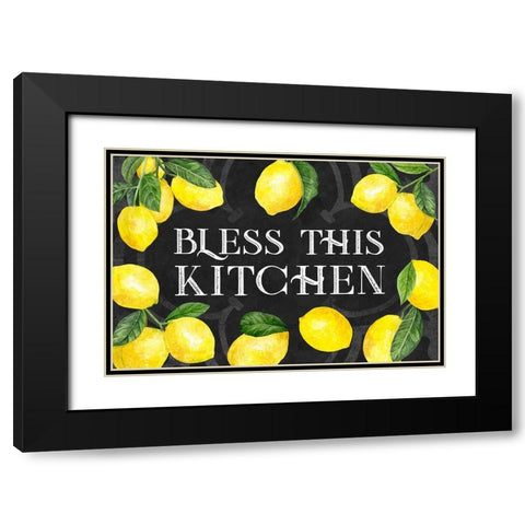 Live with Zest sentiment landscape I-Bless this Kitchen Black Modern Wood Framed Art Print with Double Matting by Reed, Tara