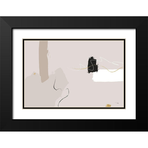 Let  it Flow I Black Modern Wood Framed Art Print with Double Matting by PELA