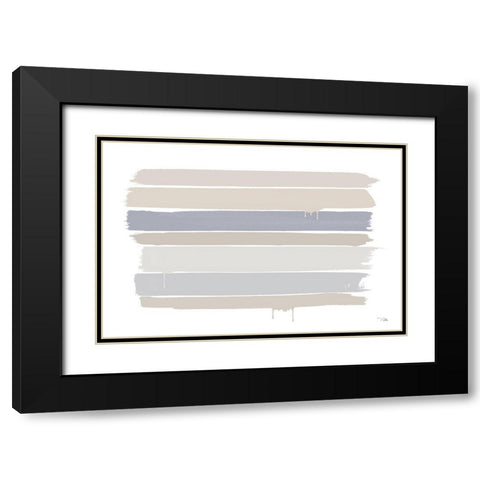 Light  Strokes Black Modern Wood Framed Art Print with Double Matting by PELA