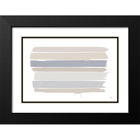 Light  Strokes Black Modern Wood Framed Art Print with Double Matting by PELA