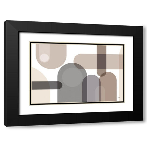 Metro  67 neutral Black Modern Wood Framed Art Print with Double Matting by PELA