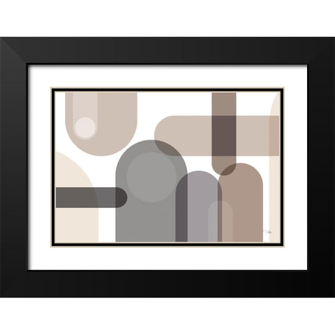 Metro  67 neutral Black Modern Wood Framed Art Print with Double Matting by PELA