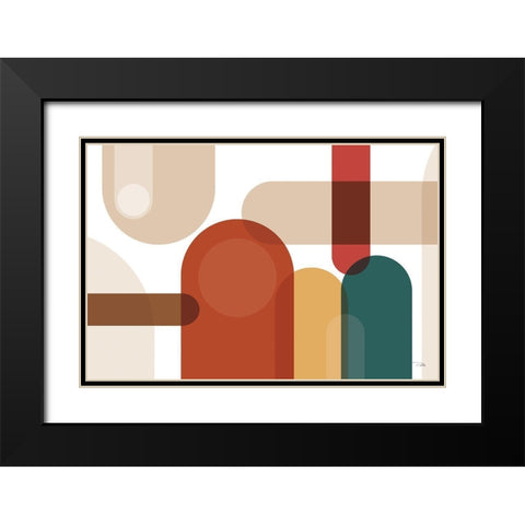 Metro  67 spice Black Modern Wood Framed Art Print with Double Matting by PELA