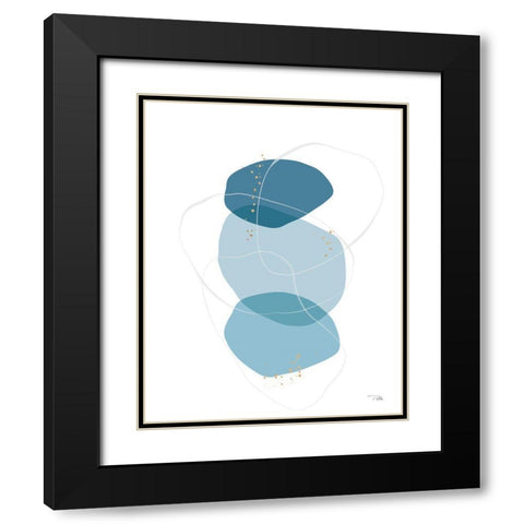Organic  Circles III Black Modern Wood Framed Art Print with Double Matting by PELA