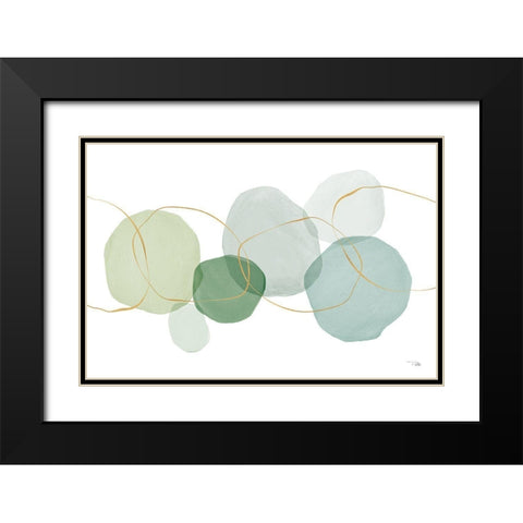Pastel  Circles I Black Modern Wood Framed Art Print with Double Matting by PELA