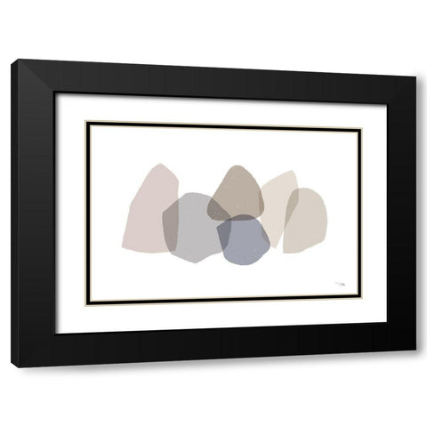 Pieces by Pieces Neutral I Black Modern Wood Framed Art Print with Double Matting by PELA