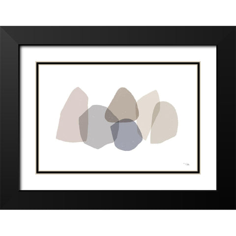 Pieces by Pieces Neutral I Black Modern Wood Framed Art Print with Double Matting by PELA