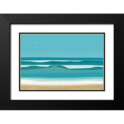 Seascape  Views Black Modern Wood Framed Art Print with Double Matting by PELA