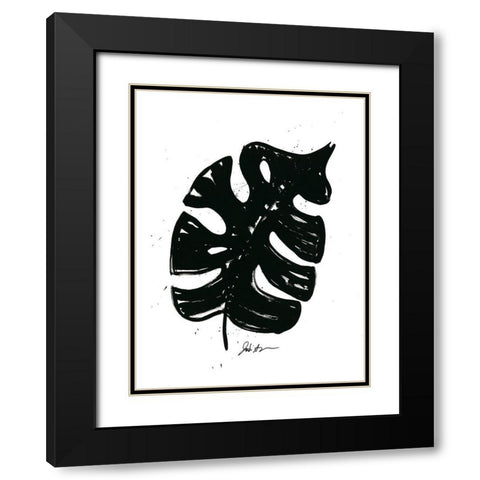 Inked Leaves I Black Modern Wood Framed Art Print with Double Matting by Augustine, Jodi