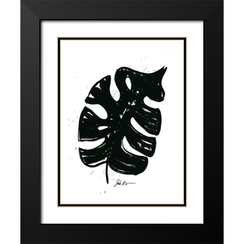 Inked Leaves I Black Modern Wood Framed Art Print with Double Matting by Augustine, Jodi
