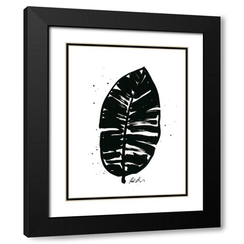 Inked Leaves III Black Modern Wood Framed Art Print with Double Matting by Augustine, Jodi