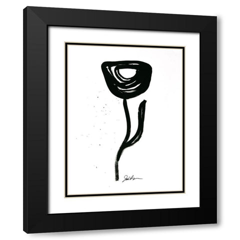 Inked Florals I Black Modern Wood Framed Art Print with Double Matting by Augustine, Jodi