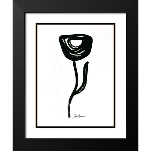 Inked Florals I Black Modern Wood Framed Art Print with Double Matting by Augustine, Jodi