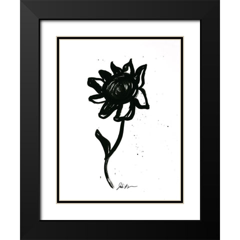 Inked Florals III Black Modern Wood Framed Art Print with Double Matting by Augustine, Jodi