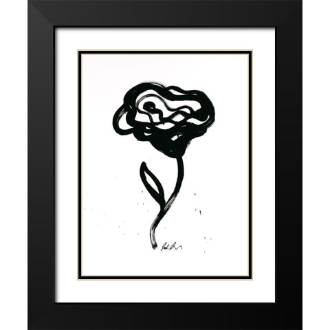 Inked Florals IV Black Modern Wood Framed Art Print with Double Matting by Augustine, Jodi