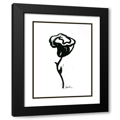 Inked Florals V Black Modern Wood Framed Art Print with Double Matting by Augustine, Jodi