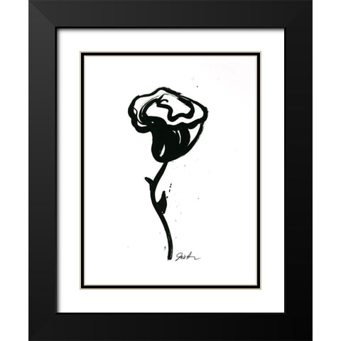 Inked Florals V Black Modern Wood Framed Art Print with Double Matting by Augustine, Jodi