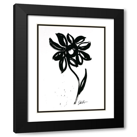 Inked Florals VI Black Modern Wood Framed Art Print with Double Matting by Augustine, Jodi