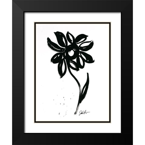 Inked Florals VI Black Modern Wood Framed Art Print with Double Matting by Augustine, Jodi