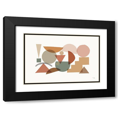 Geo Metrical I Black Modern Wood Framed Art Print with Double Matting by Pela