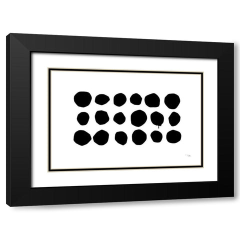 Simple Dots I Black Modern Wood Framed Art Print with Double Matting by Pela